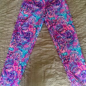 Lilly Pulitzer Pink and Blue Patterned Straight Leg Pants
